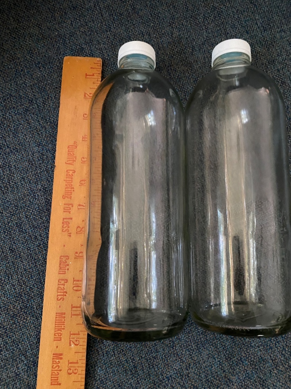 💧Two 48 oz. Large Thick Glass Jugs Screw on Plastic Cap Water Storage Home Brew - Picture 8 of 11
